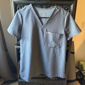 Figs Women’s Catarina Scrub Top size XS—Heather Denim